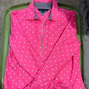Tommy Hilfiger Pink and White Polka Dot Top​